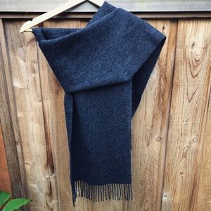 Yves Saint Laurent Cashmere / Wool / Mohair Long Rectangular Scarf in Charcoal